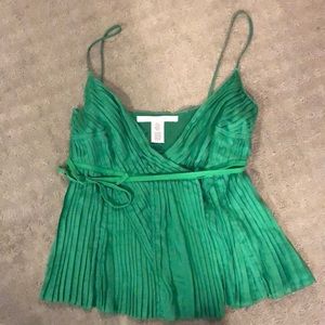 Diane von Furstenberg silk wrap blouse in emerald green. Size 4.